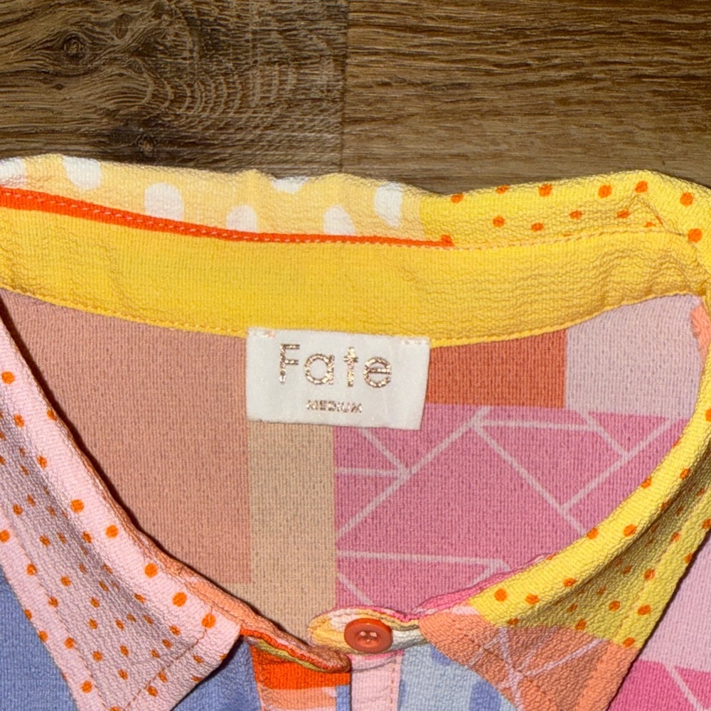 Fate Patchwork Button-Down Top - Picture 2 of 10